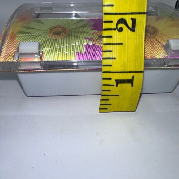 EUC 3M Post It Note Pop Up Dispenser Daisy Floral Clear Acrylic - Picture 2 of 7